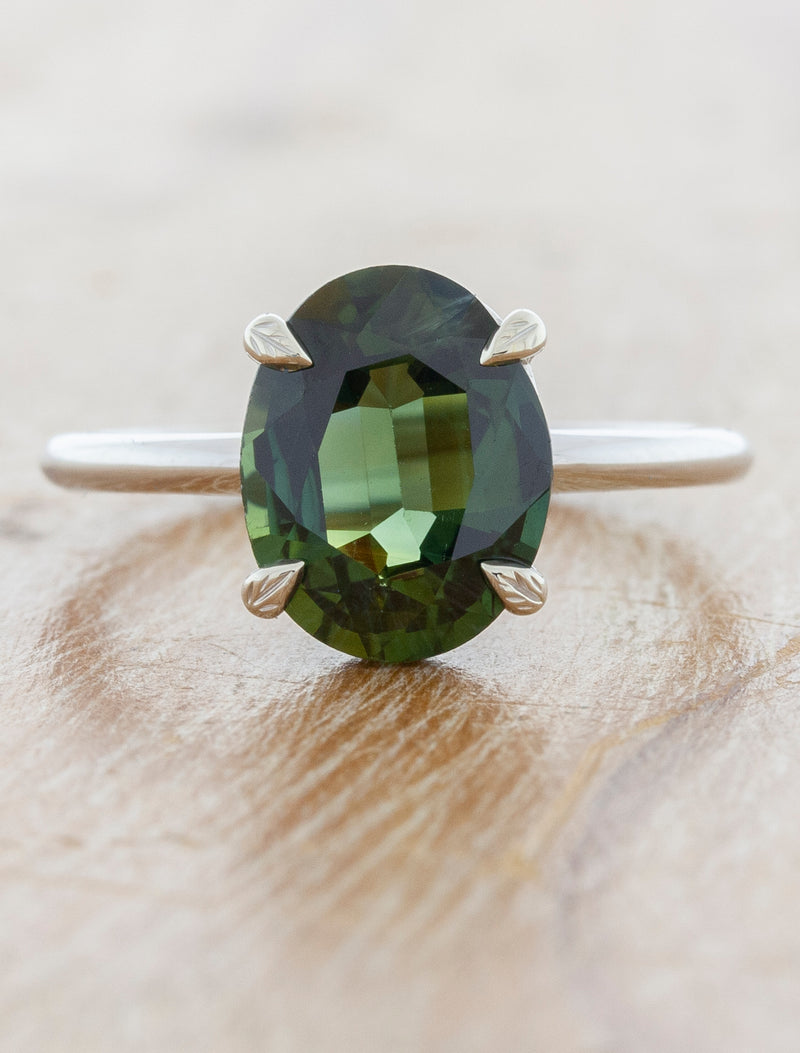 caption:Customized with sapphire in 14k white gold 