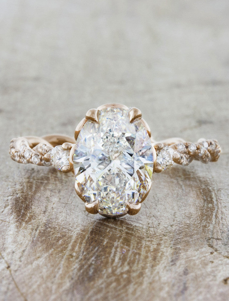 caption:Shown with 1.93ct oval diamond in 14k rose gold